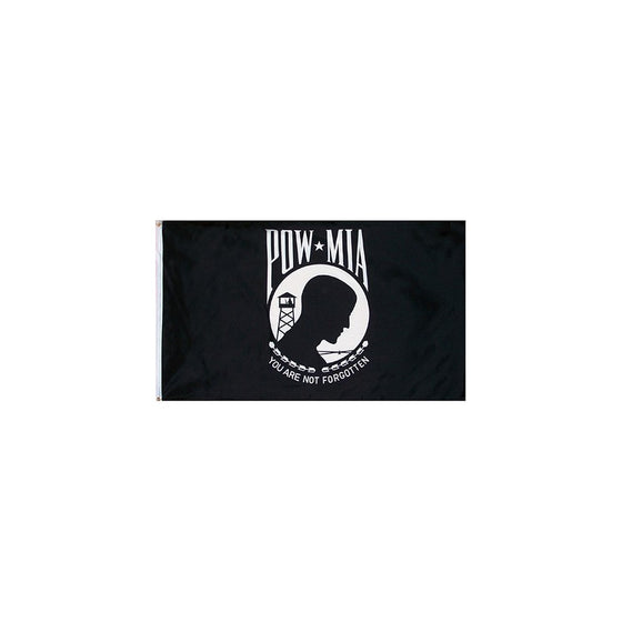 Anley Fly Breeze 3x5 Foot POW MIA Flag - Vivid Color and UV Fade Resistant - Canvas Header and Double Stitched - You are Not Forgotten Prisoner of War Flags Polyester with Brass Grommets 3 X 5 Ft