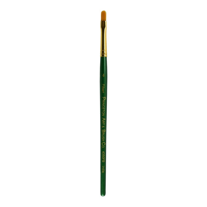 Princeton Artist Brush Lauren, Brushes for Acrylic and Watercolor Series 4350, Filbert Golden Synthetic, Size 4