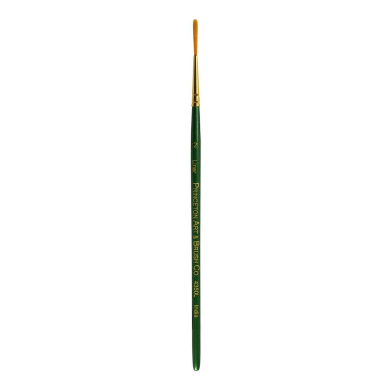 Princeton Artist Brush Lauren, Brushes for Acrylic and Watercolor Series 4350, Liner Golden Synthetic, Size 2