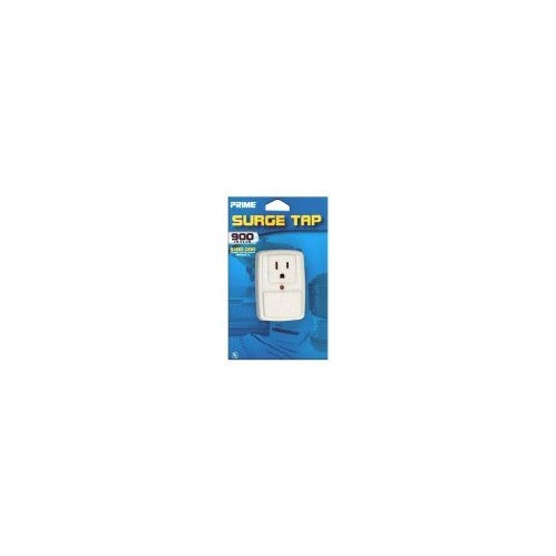 Prime PB002105 900-Joule Single Outlet Surge Tap and Audible Alarm, White