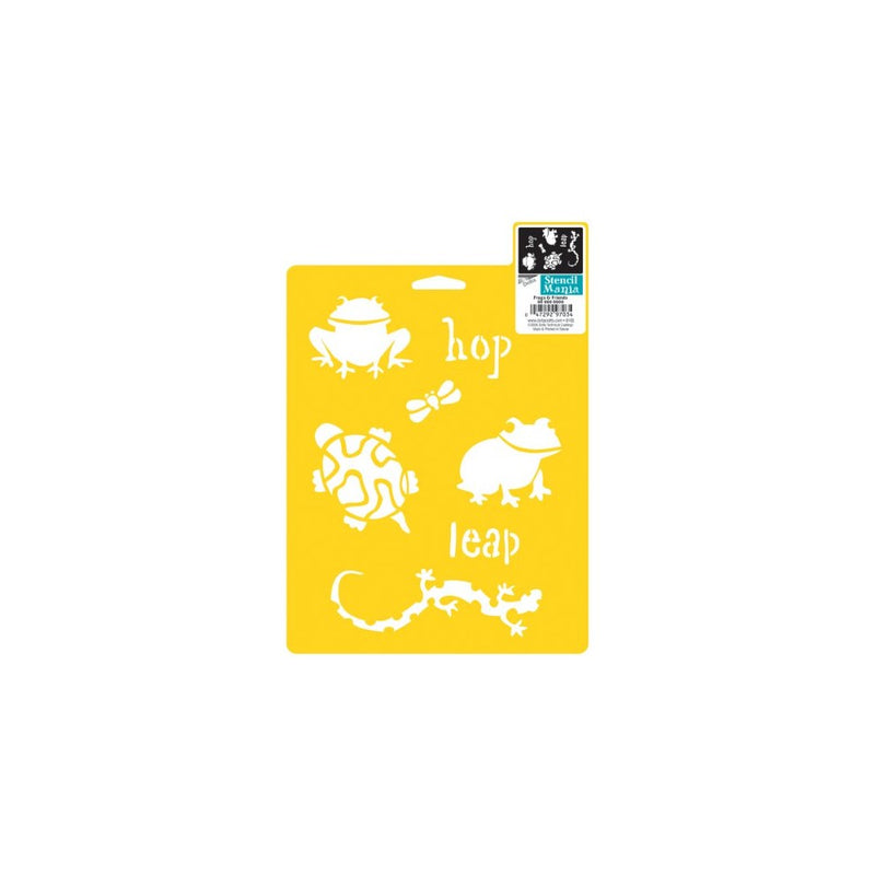 Delta Creative Stencil Mania Stencil, 7 by 10-Inch, 970780710 Frogs and Friends