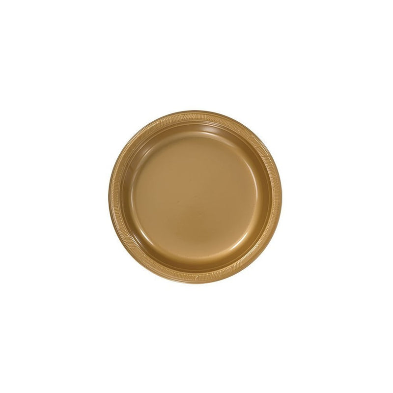 Hanna K. Signature Collection 50 Count Plastic Plate, 9-Inch, Gold