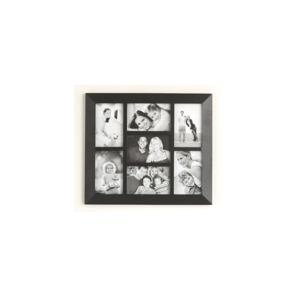 Malden 2012-70 Berkeley 4 by 6 Beveled Wood Edge 7 Opening Collage Frames, Black