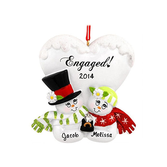 Personalized Engaged Couple Christmas Holiday Gift Expertly Handwritten Ornament