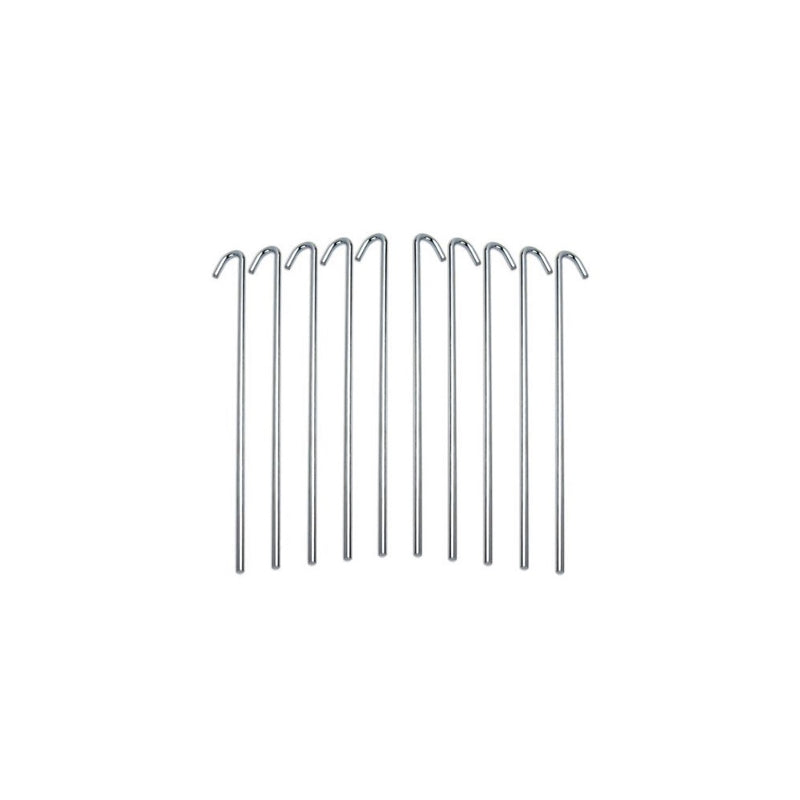 10-Piece Galvanized Steel Tent Pegs - Garden Stakes