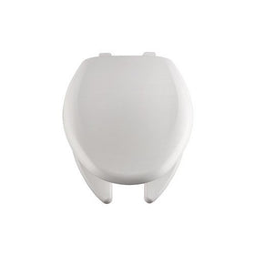Bemis 1250TTA 000 Elongated Commercial Plastic Open Front Toilet Seat with Top-Tite Hinge, White
