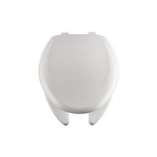 Bemis 1250TTA 000 Elongated Commercial Plastic Open Front Toilet Seat with Top-Tite Hinge, White