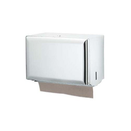 San Jamar T1800WH 10-3/4" Width x 7-1/2" Height x 6" Depth, White Steel Standard Key-Lock Singlefold Towel Dispenser