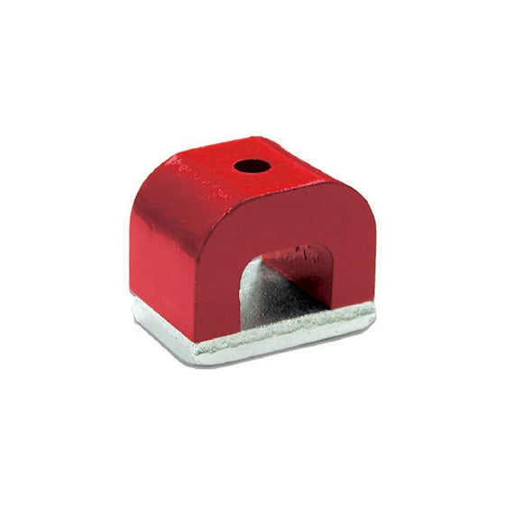 Red Cast Alnico 5 Bridge Magnet With Keeper, 1.18" Wide, 0.78" High, 0.78" Thick, 0.20" Hole On Top (Pack of 1)