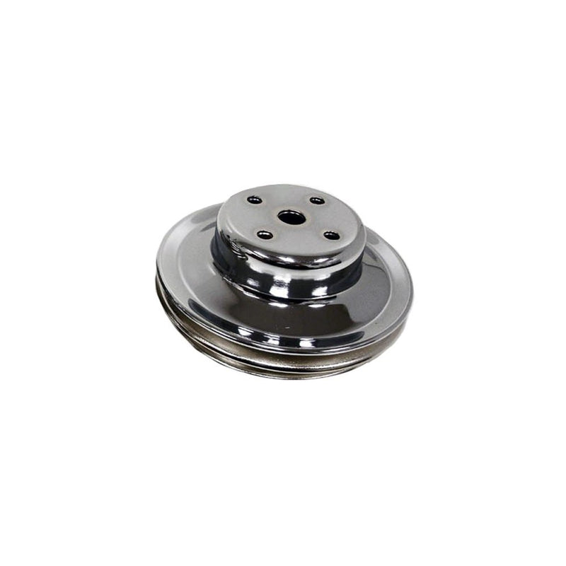 CHEVY BIG BLOCK 2 GROOVE CHROME PULLEY LONG PUMP BBC