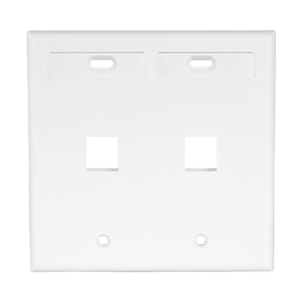 Leviton 42080-2WP Quickport 2-Port Wallplate ID Window