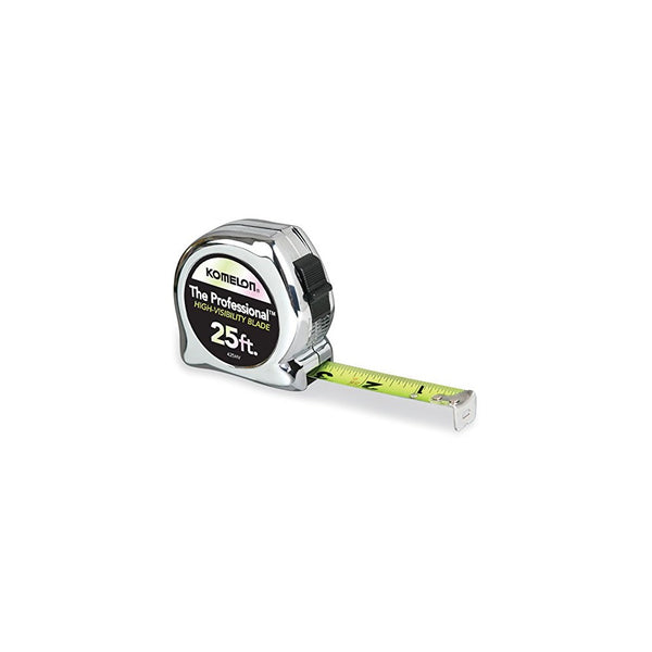 Komelon 425HV High-Visibility Professional Tape Measure, 25-Feet by 1-Inch, Chrome
