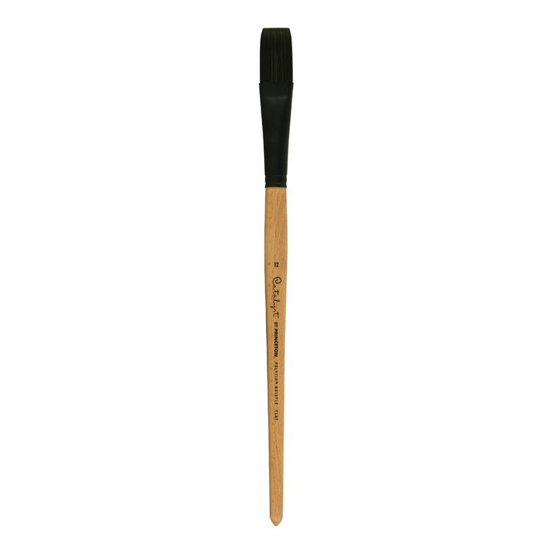 Princeton Catalyst Polytip, Brushes for Acrylic and Oil, Series 6400 Long Handle, Flat, Size 12