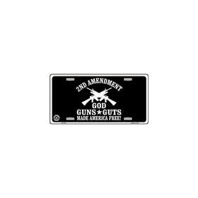 God, Guns, Guts Novelty Vanity License Plate Tag Sign