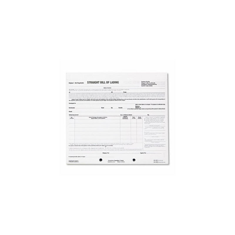 Rediform Bill of Lading Short Form, 8 1/2 x 7, Three-Part Carbonless, 250 Forms
