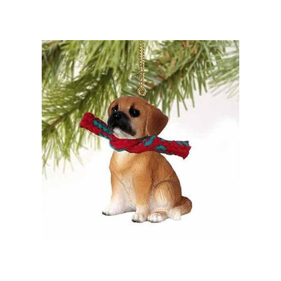 Puggle Tiny Miniature One Christmas Ornament Brown - DELIGHTFUL!