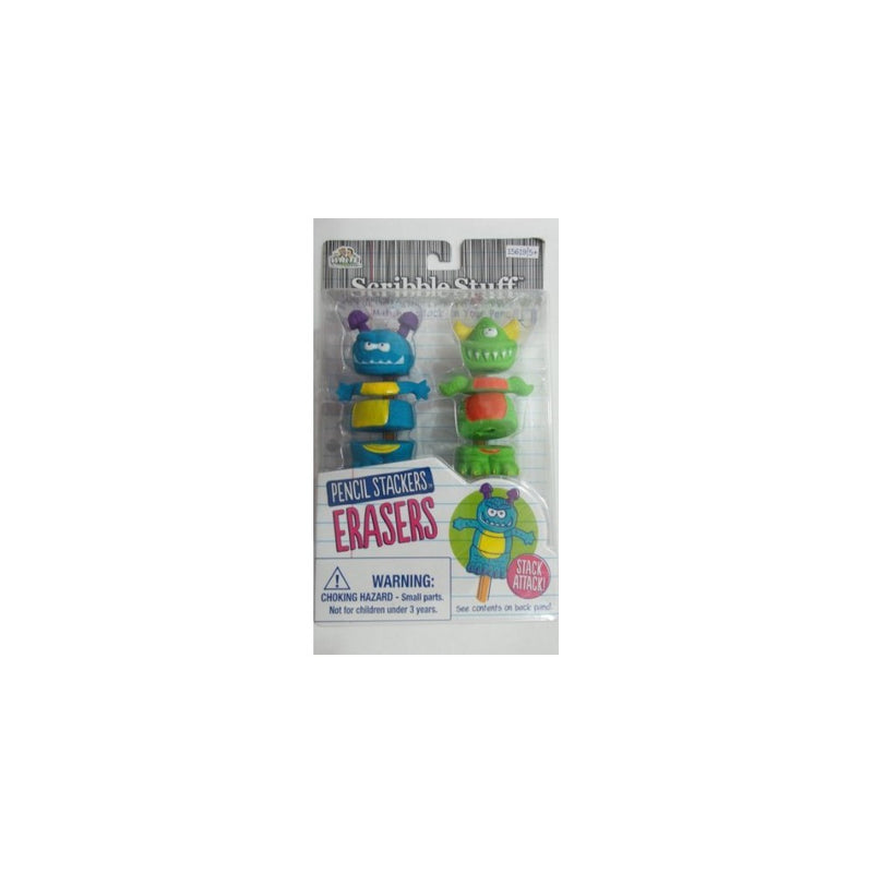 Scribble Stuff Pencil Stackers Erasers - Mix, Match & Stack - Swamp Monsters