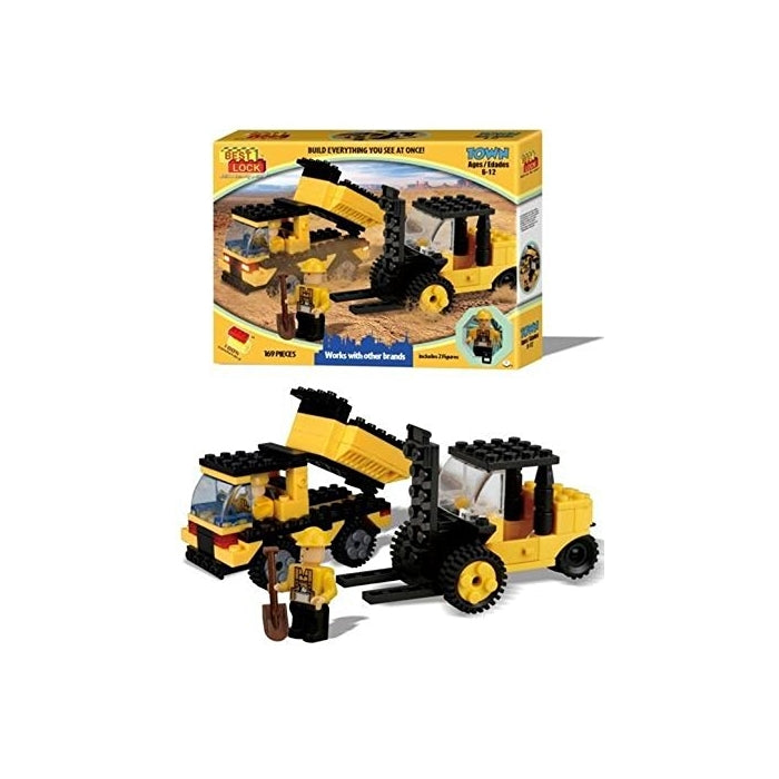 Best-Lock Construction Set, 169 Pieces, includes 2 Vehicles, 2 Construction Worker Figures and 4 Tools.