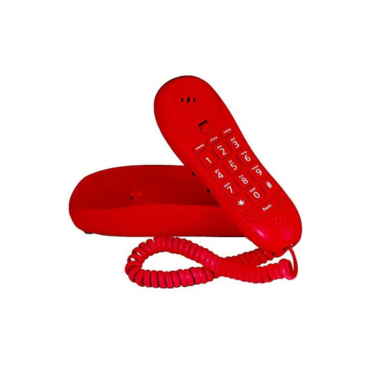 Slimline Red Colored Phone For Wall Or Desk With Memory