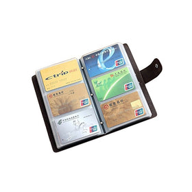 Boshiho Leather Credit Card Holder Business ID Card Case Book Style 90 Count Name Card Holder Book (Black)