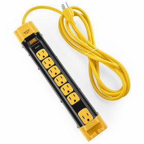 Bestten 7 Outlet Heavy Duty Metal Surge Protector Power Strip with Cord Management, 9-Foot Cord, ETL Certified
