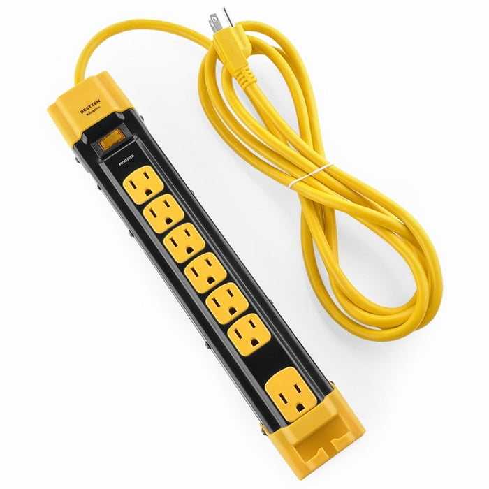 Bestten 7 Outlet Heavy Duty Metal Surge Protector Power Strip with Cord Management, 9-Foot Cord, ETL Certified