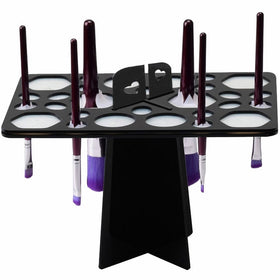 BEAKEY Makeup Brush Drying Rack Tree Air Tower Organizer Folding Brush Holder Cosmetic Shelf Tools [Updated Version] - 28 Holes
