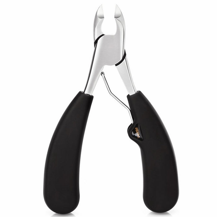 BEZOX Precision Toenail Clippers Trimmer for Thick or Ingrown Toenails - Long Handle Fingernail Clipper Cutters - with Metal Box