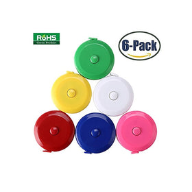 BUSHIBU 6 pcs150 cm 60 Inch Push Button Soft Retractable Tape Measure Handy Pocket Tape Measure Double-Sided Tailor's Measuring Tape
