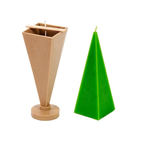 Candle Shop - Pyramid Taper mold - height: 8.8 in, width: 2.7 in - 30 ft. of wick included as a gift - Plastic candle molds for making candles