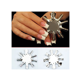Professional 1-9 Sizes V Shaped French Manicure Guides Cutter Nail Art Tool Kit Pink White Poly Nail Gel Tips Stencil