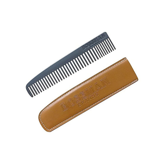 Bossman Powder Coated Metal Beard & Mustache Comb, Patent Pending Design Eliminates Snagging of Hairs for a Smooth Glide