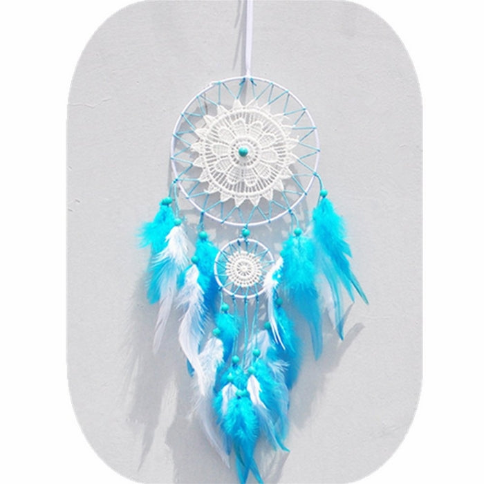 Blue Dream Catcher Feather Wall Hanging Ornament by IEVELength 15.7 Inch Diameter 5.9 Inch