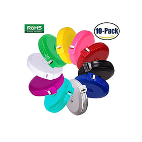 BUSHIBU 10 pcs150 cm 60 Inch Push Button Soft Retractable Tape Measure Handy Pocket Tape Measure Double-Sided Tailor's Measuring Tape
