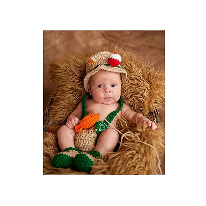 Newborn Photography Props Baby Boy Girl Photo Outfits Crochet Knitted Costume Cute Fishermen