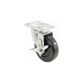 Shepherd Hardware 9858 4-Inch Polypropylene Wheel Swivel Plate Caster with Brake, 275-lb Load Capacity