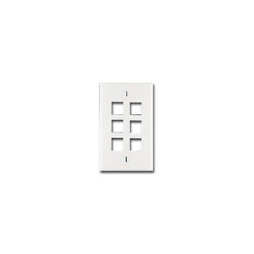 Leviton R08-41080-6W QuickPort Single Gang 6-Port Wallplates, 5 Count, White