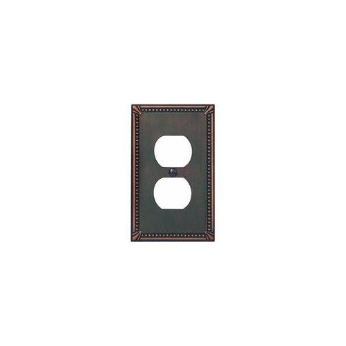 Jackson Deerfield 3008AZ Imperial Bead Antique Duplex Outlet Wall Plate, Bronze