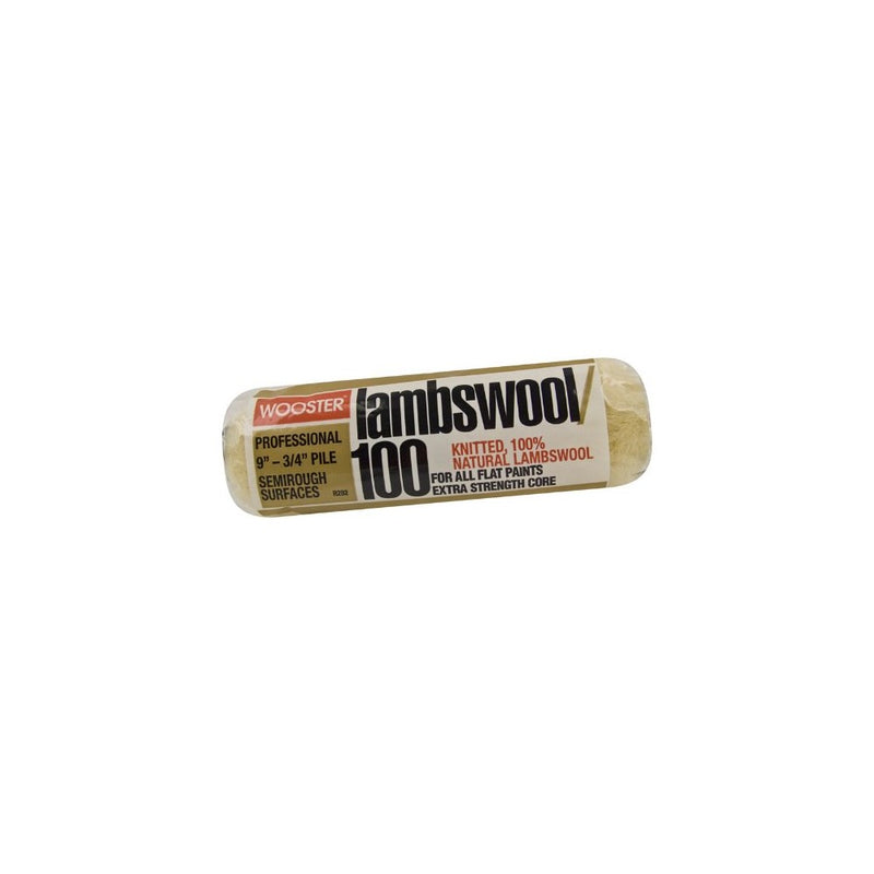 Wooster Brush R292-9 Lambswool 100 Roller Cover, 3/4-Inch Nap, 9-Inch