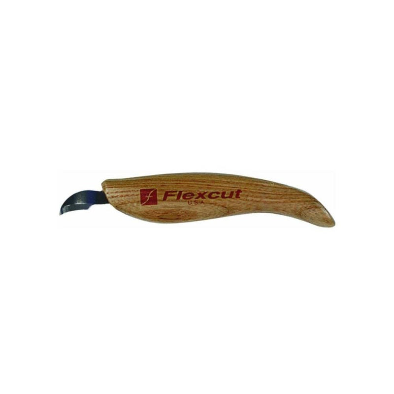 Flexcut KN26 Right-Handed Hook Knife, with High-Carbon Steel Blade, Ergonomic Ash Handle