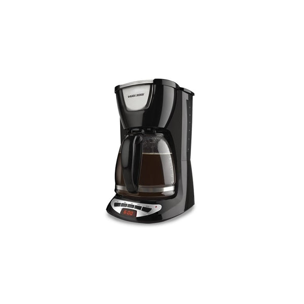 Black & Decker DCM100B 12-Cup Programmable Coffeemaker with Glass Carafe, Black