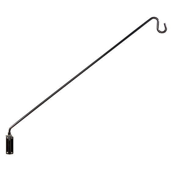 Stokes Select Bird Feeder Pole, 36-Inch Reach, Wall Mounted, Black Metal