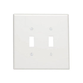 Leviton 001-88109-W Double Gang White Double Toggle Wallplate
