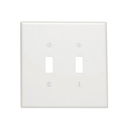 Leviton 001-88109-W Double Gang White Double Toggle Wallplate