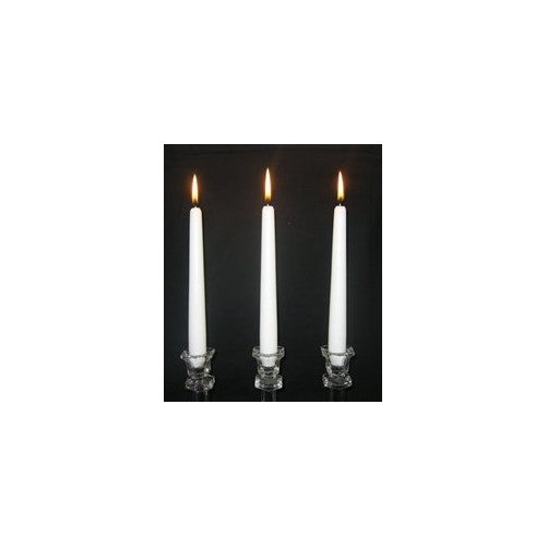 White Taper Candles 8 Inche Burns 7 Hours - 1 Box of 36