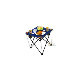 Folding Camping Table Folding Table with Drink Holders and Carry Bag (Blue)