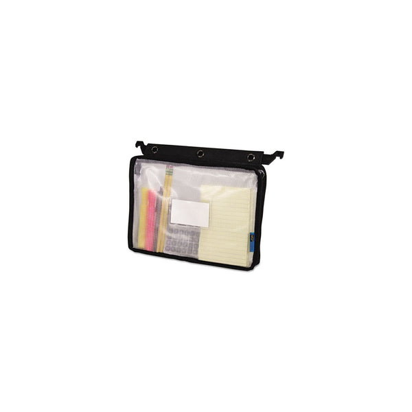 Expanding Zipper Pouch, Clear/Black - 13 in x 11.5 in x 1.25 in