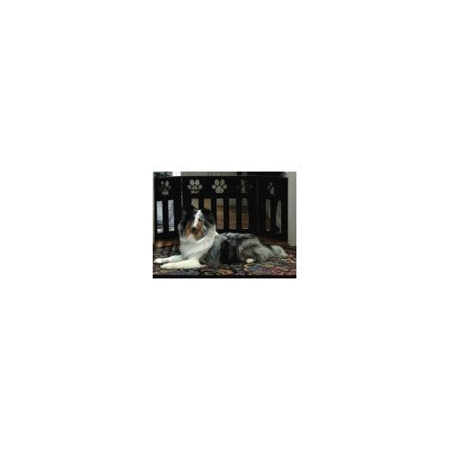 Pet Store Wooden Paw Decor Pet Gate (Black)
