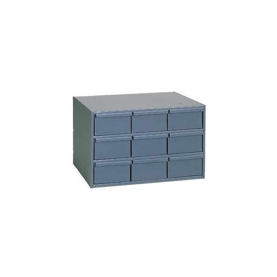 Durham 004-95 Gray Cold Rolled Steel Vertical Storage Cabinet, 17-1/4" Width x 10-7/8" Height x 11-5/8" Depth, 9 Drawer