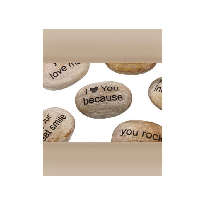 I Love You Because Pocket Stone Gift Set, Great Anniversary or General Romantic Gifts